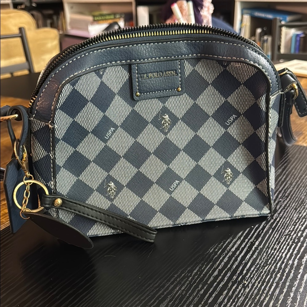 U.S. Polo Assn. Blue and White Crossbody Bag